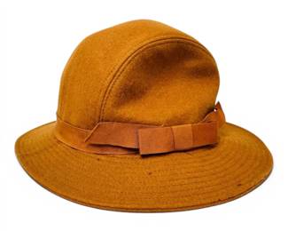 Yves Saint Laurent Vintage Burnt Orange Felt Cloche Hat w COA