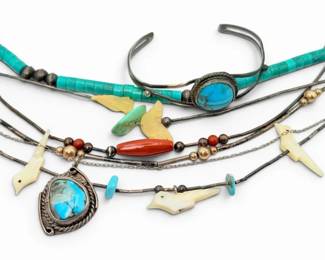 Native American Liquid Silver Beaded Necklaces Sterling Jewelry 46g Total