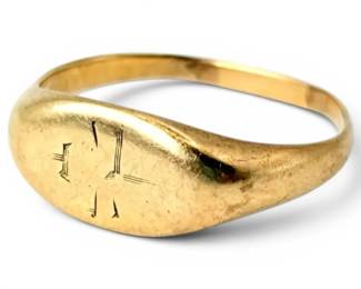 14k Gold Signet Ring, Size 8 3.13g