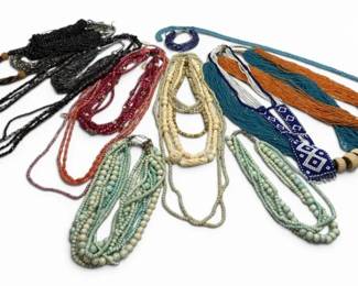 Glass Stone Beaded Necklaces and Bracelet