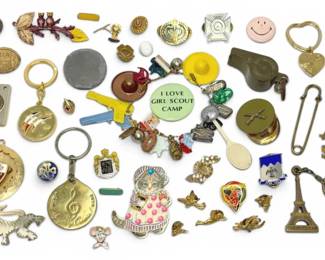 Kitschy Vintage Pins, Pendants, More
