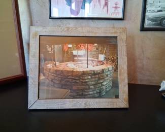 Framed Photograph of a Stone Pit BBQ Grill