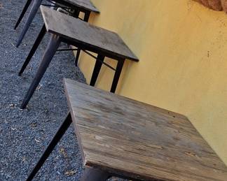 Industrial Style Wooden Bar Height Table with Metal Legs
