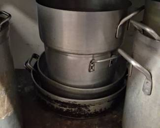 Commercial Grade Aluminum Stock Pots, Steamer Set, and Frying Pan