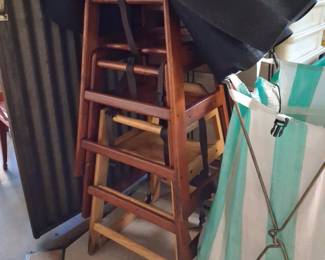 Wooden High Chair with Black Cover