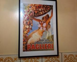 Gino Boccasile "Dai Fiori le Cirie i Profumi" Advertising Poster for Paglieri