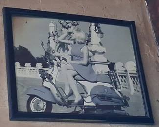 Angie Dickinson on Vespa Framed Print