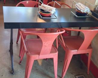 Industrial Style Metal Table and Chairs Set