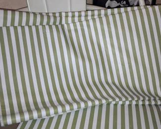 Olive Green and White Striped Fabric Bolt