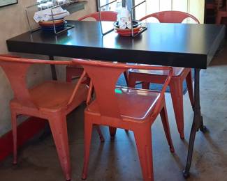 Industrial Style Metal Table and Chairs Set