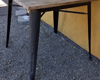 Industrial Cafe Table with Tapered Metal Legs