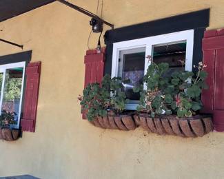 Window Shutters with Planter Boxes