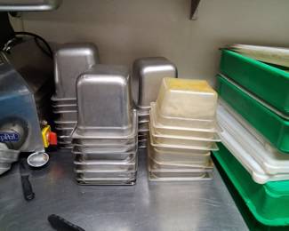 Lot of Assorted Restaurant Food Pans and Storage Containers