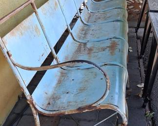 Vintage Industrial Tubular Steel Bench