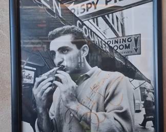 Joe Pepitone Autographed Photograph of a Man Eating Pizza