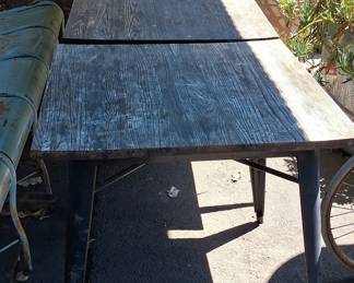 Industrial Style Wooden Dining Table with Metal Frame