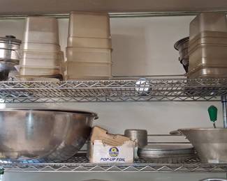 Commercial Kitchenware Assortment - Including Shelving