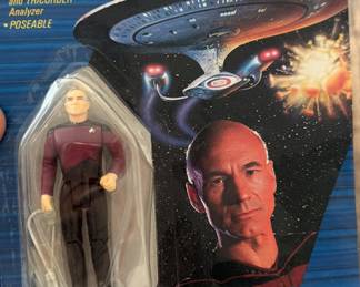 Thus is a signed 1988 Galoob Star Trek:The Next Generation of Captain Jean-Luc Picard action figure