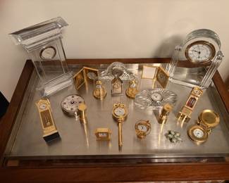 Miniature brass clocks and small clocks