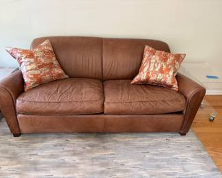 Pottery Barn leather sofa
