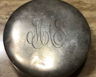 Art Deco Sterling Vanity Compact - R. Blackington & Co Patented Pushin mirror - mechanism works!