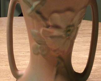 Vintage 9.5” Weller Vase - Wild Rose/ Dogwood Signed Circa 1930