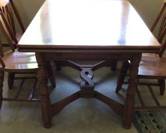 Authentic MCM 1960s 5 Piece Dining Set solid Maple