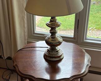 Pair of Midcentury Drum Tables with lamps sold separately