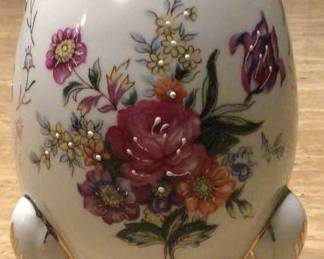 1950s White Porcelain Egg with gold