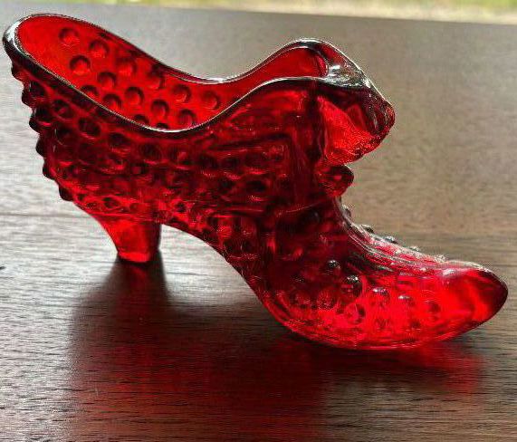 Vintage Fenton Glass Ruby Red “Cat Head” Hob Nail Pattern Pre 1970