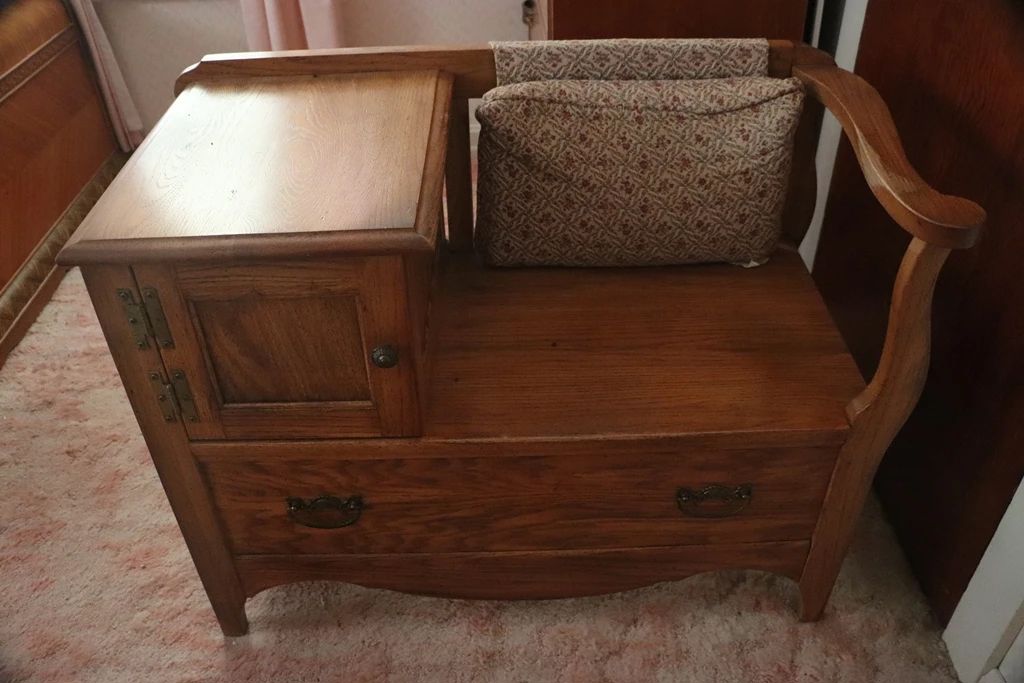 Vintage telephone bench