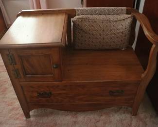 Vintage telephone bench