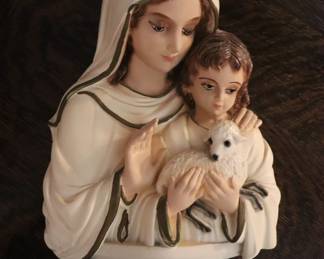 Vintage chalkware Jesus & Mary