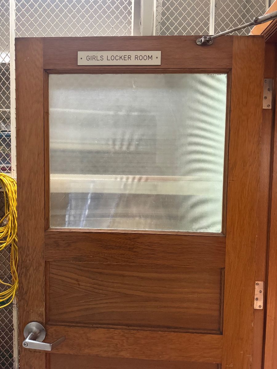 Ladies locker room door