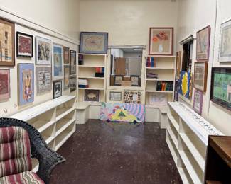 We transformed the fireplace room into an art gallery