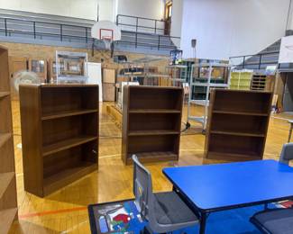 Three matching bookshelves