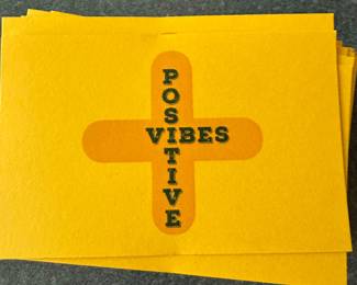 Stacks of Positive Vibes cards- we love this teacher!!!