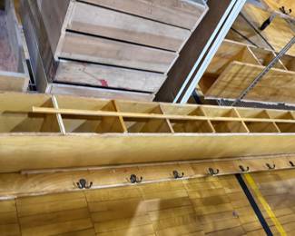 Wall mount cubby shelves with hooks
