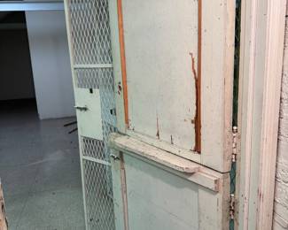 Old gym doors in locker room