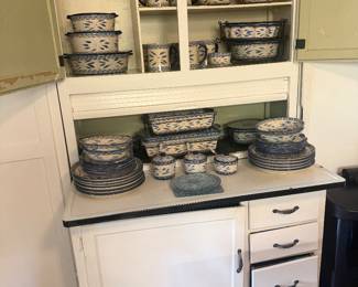 Hoosier with extended side cabinets