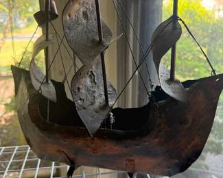 metal sailing ship