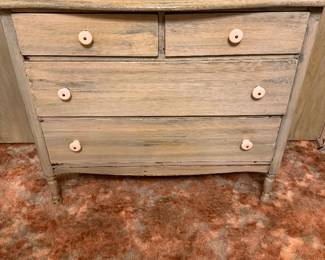 antiqued distressed painted dresser