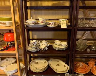 rose painted porcelain dishes