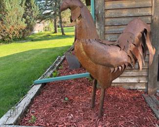 rustic 5 foot chicken decor