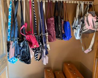 purses and vintage suitcases