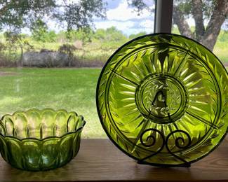 VINTAGE GREEN GLASS