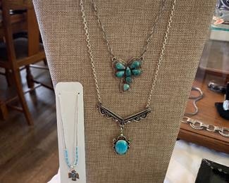 STERLING SILVER AND TURQUOISE JEWELRY 