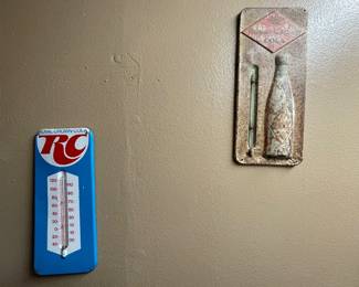 VINTAGE THERMOMETERS-RC COLA, ROYAL CROWN COLA