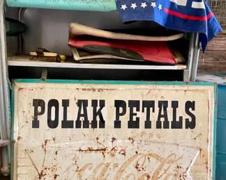 POLAK PETALS RUSTIC METAL COKE SIGN