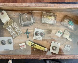 STERLING JEWELRY, BUCKLES, KNIVES